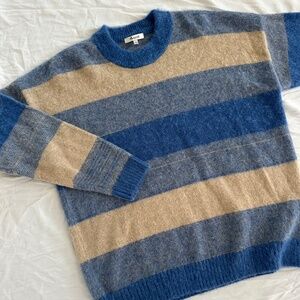 MADEWELL Sweater | NWOT Stripe Blue and tan stripe knit wool sweater